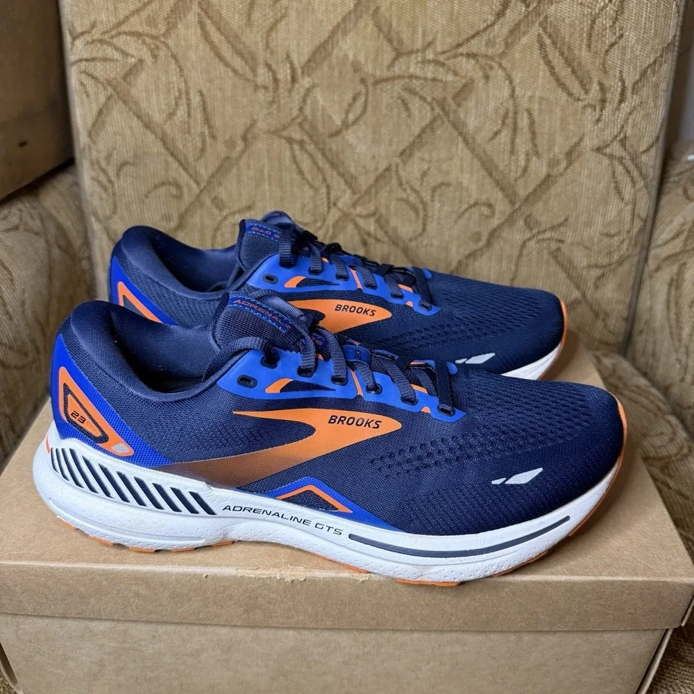 Brooks Adrenaline GTS 23 Mens Size 9.5 Blue Athletic Running Shoes Sneakers